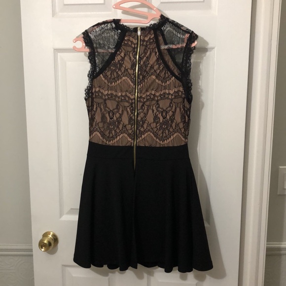(M) Revamped Black Lace Mini Dress with Skort - Picture 7 of 16